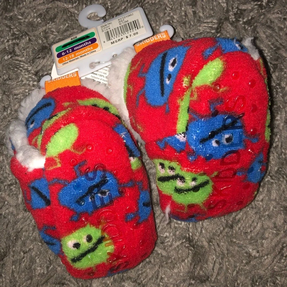 Skidders Sherpa Lined Plush Booties, Size 6-12 Months